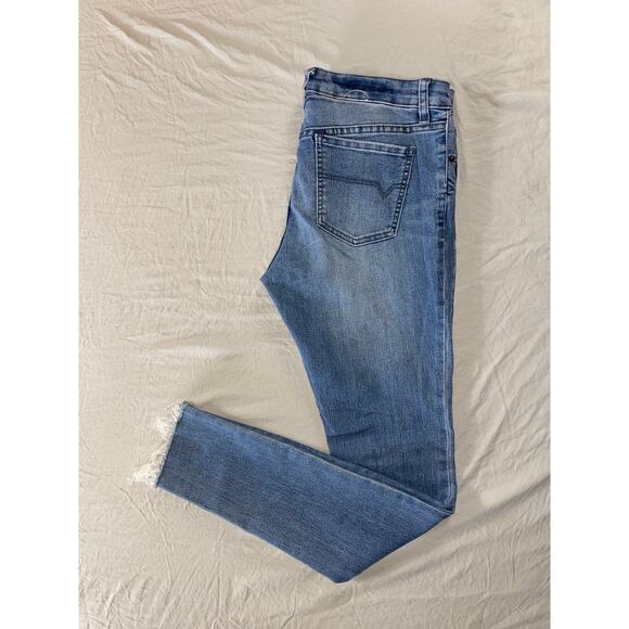 Volcom 'Super Stoned Skinny' Raw Cuff Stretch Denim Skate Jeans. Women's 9. GUC! - Picture 1 of 9